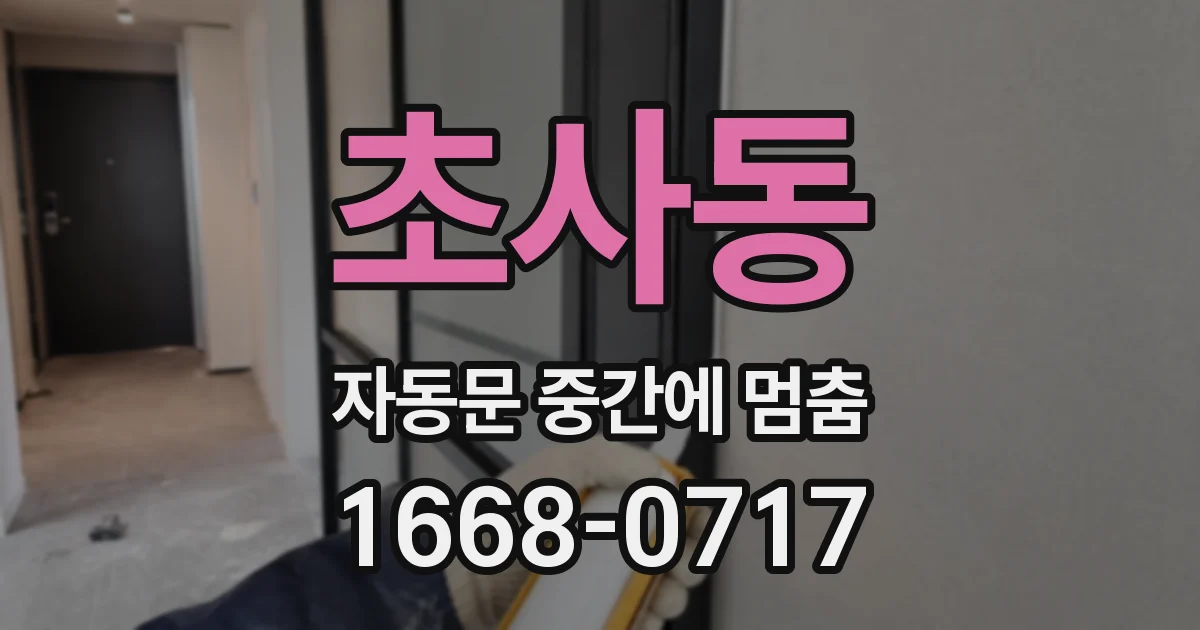 초사동 자동문 중간에 멈춤