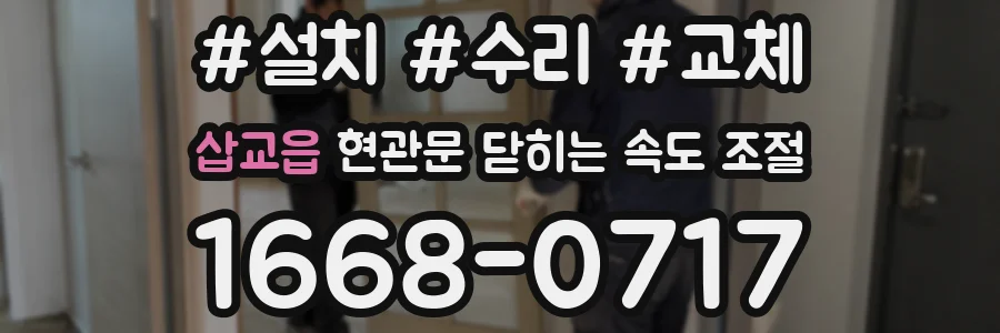 삽교읍 현관문 닫히는 속도 조절