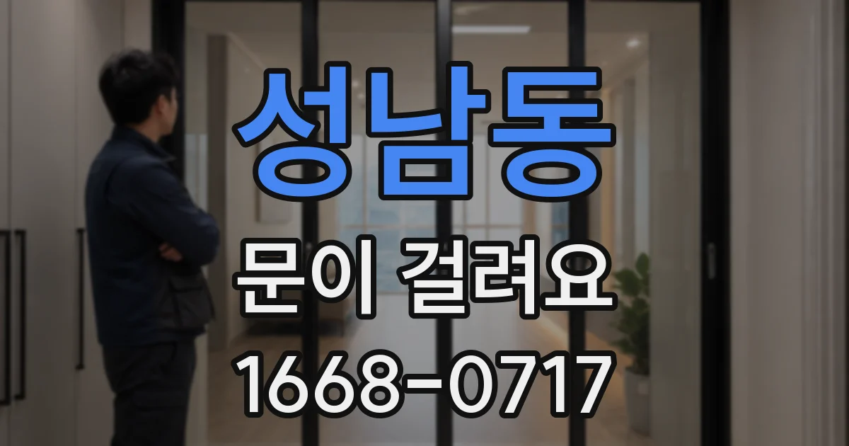성남동 문이 걸려요