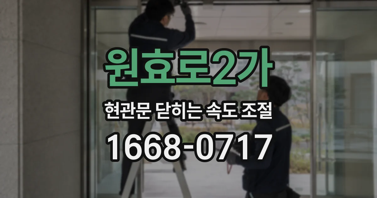 원효로2가 현관문 닫히는 속도 조절