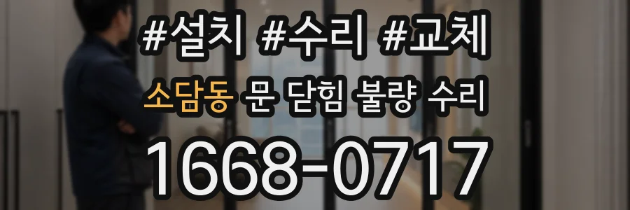 소담동 문 닫힘 불량 수리