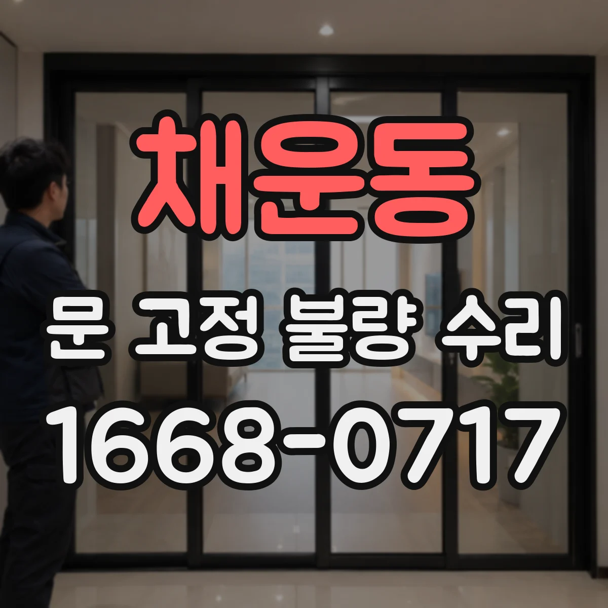 채운동 문 고정 불량 수리