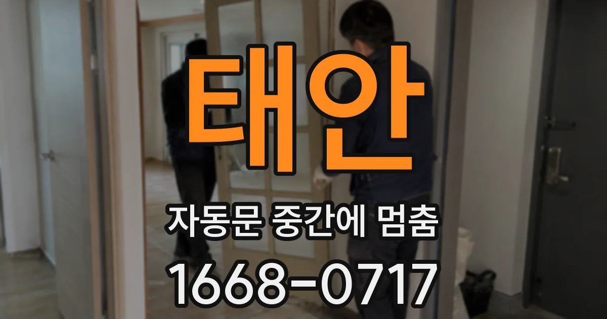 태안 자동문 중간에 멈춤