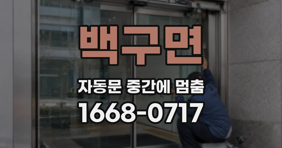 백구면 자동문 중간에 멈춤