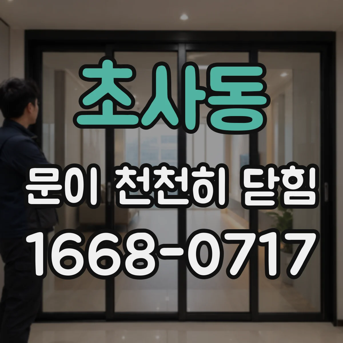 초사동 문이 천천히 닫힘