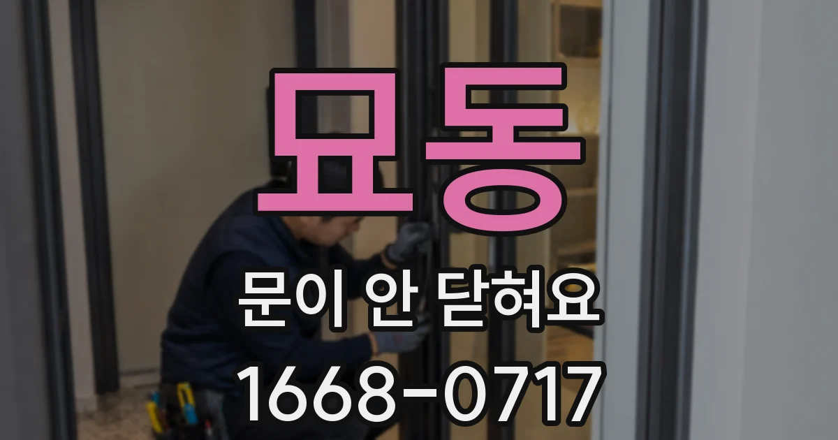묘동 문이 안 닫혀요