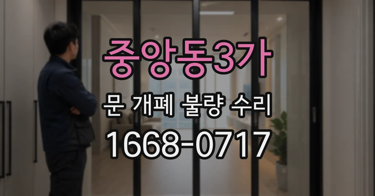 중앙동3가 문 개폐 불량 수리