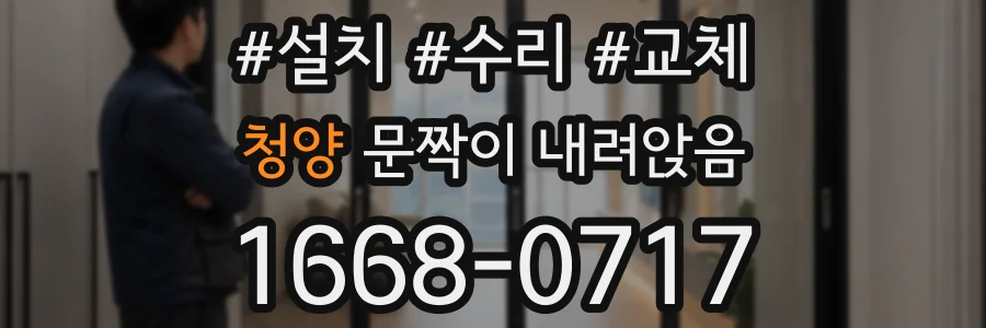 청양 문짝이 내려앉음