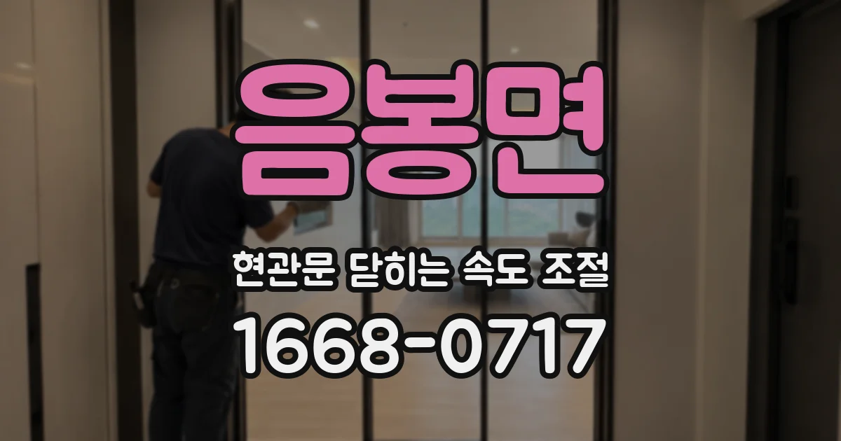 음봉면 현관문 닫히는 속도 조절