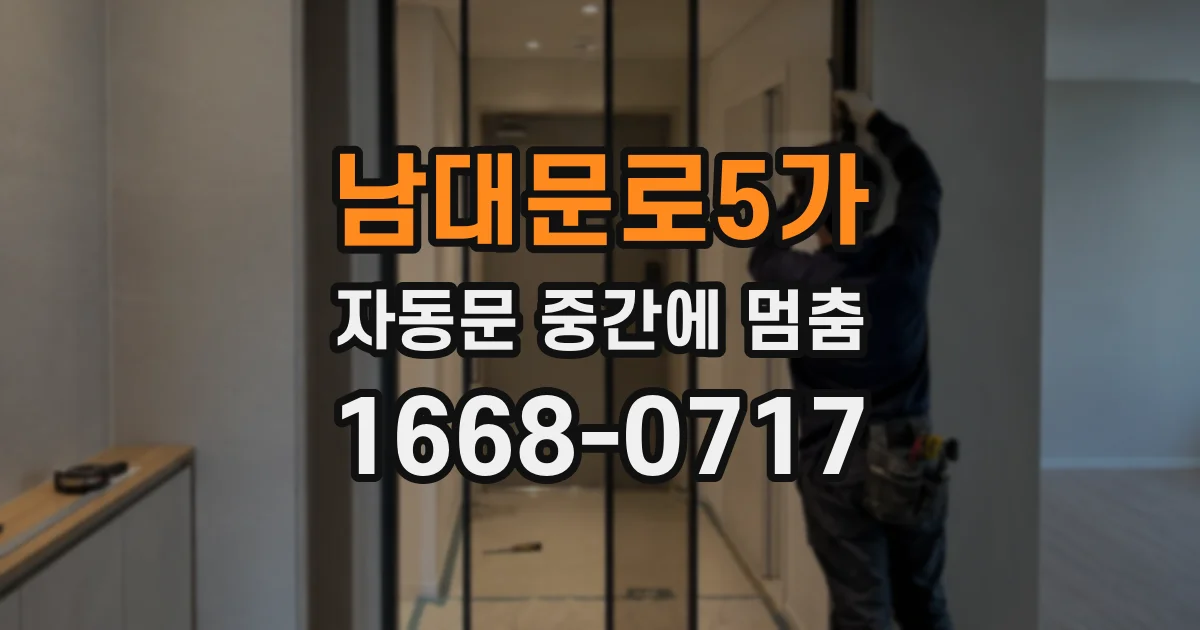 남대문로5가 자동문 중간에 멈춤