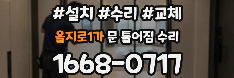 을지로1가 문 틀어짐 수리