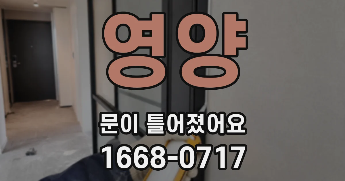영양 문이 틀어졌어요