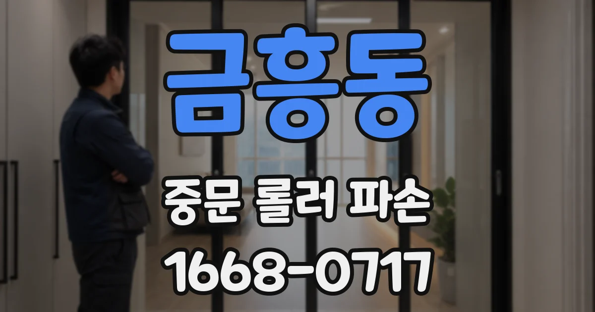 금흥동 중문 롤러 파손