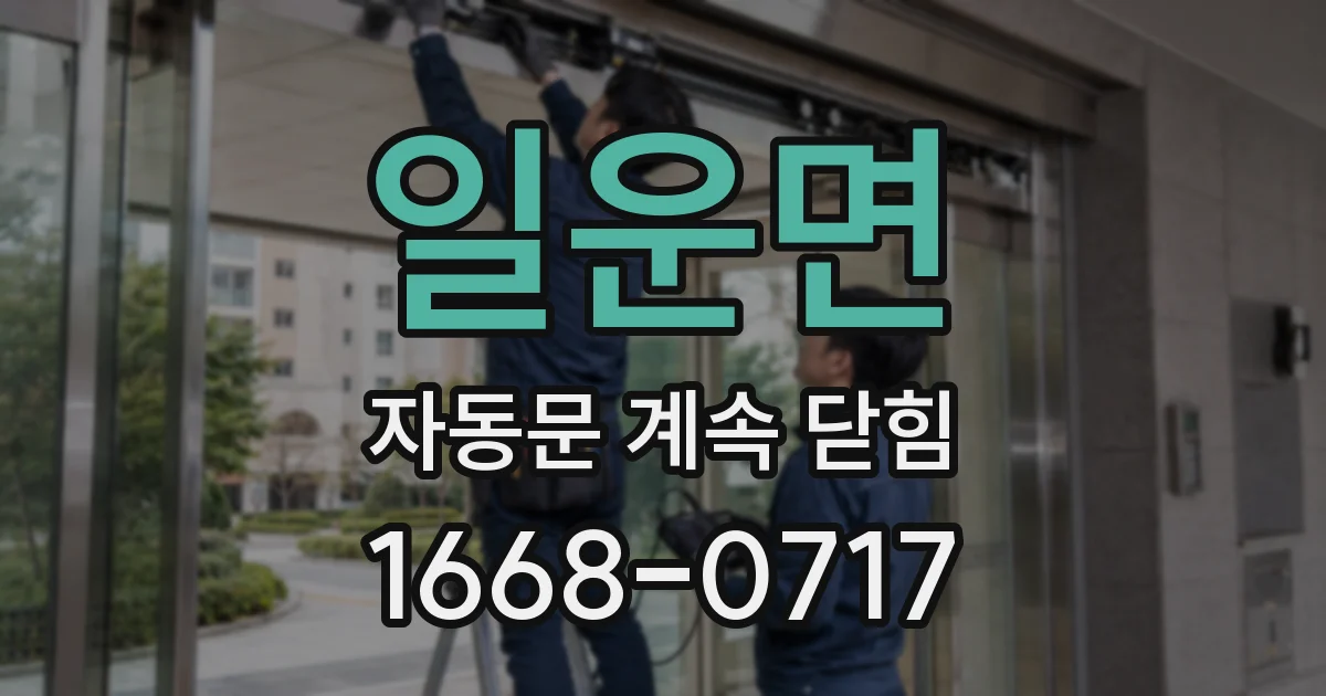 일운면 자동문 계속 닫힘