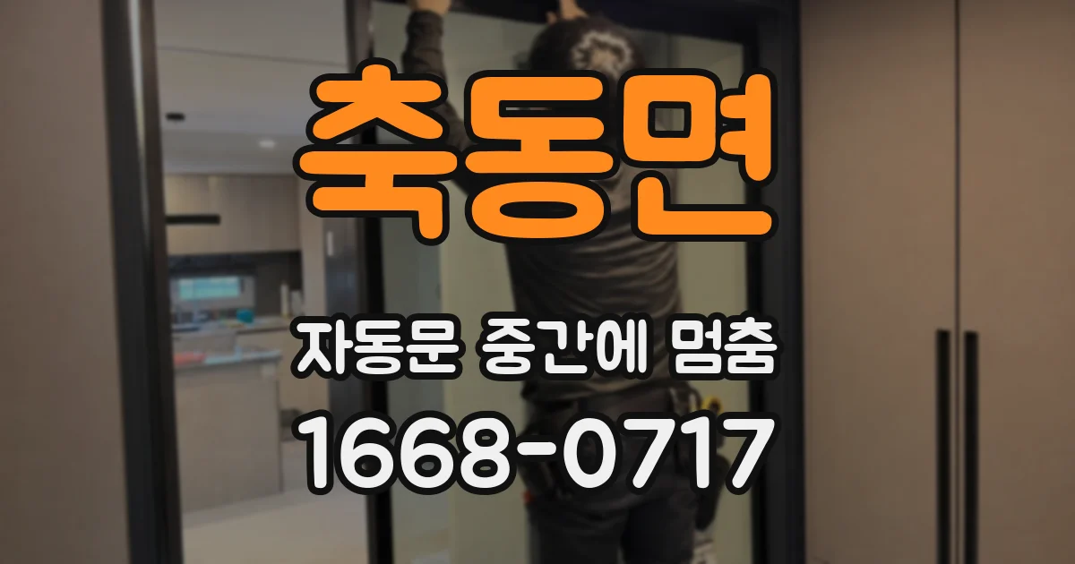 축동면 자동문 중간에 멈춤