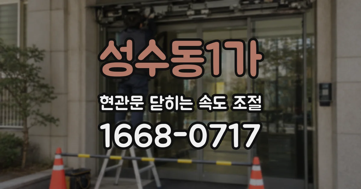 성수동1가 현관문 닫히는 속도 조절