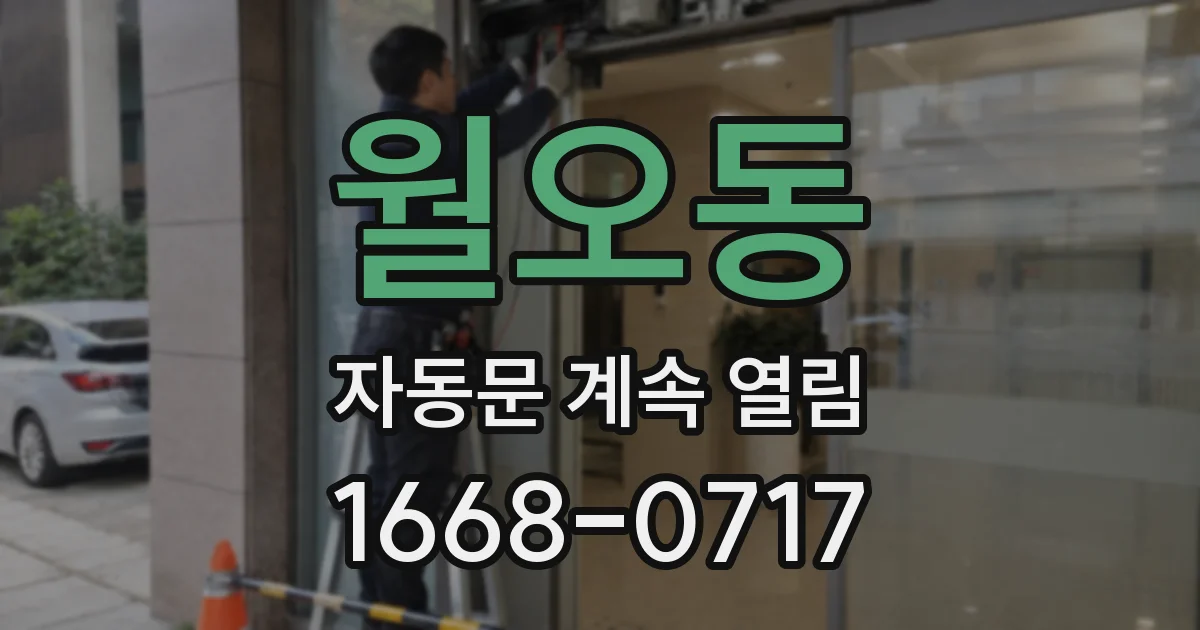 월오동 자동문 계속 열림