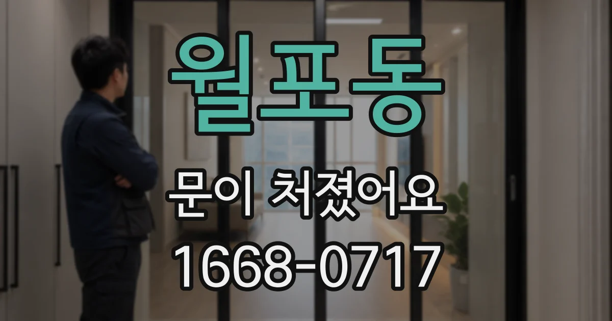 월포동 문이 처졌어요