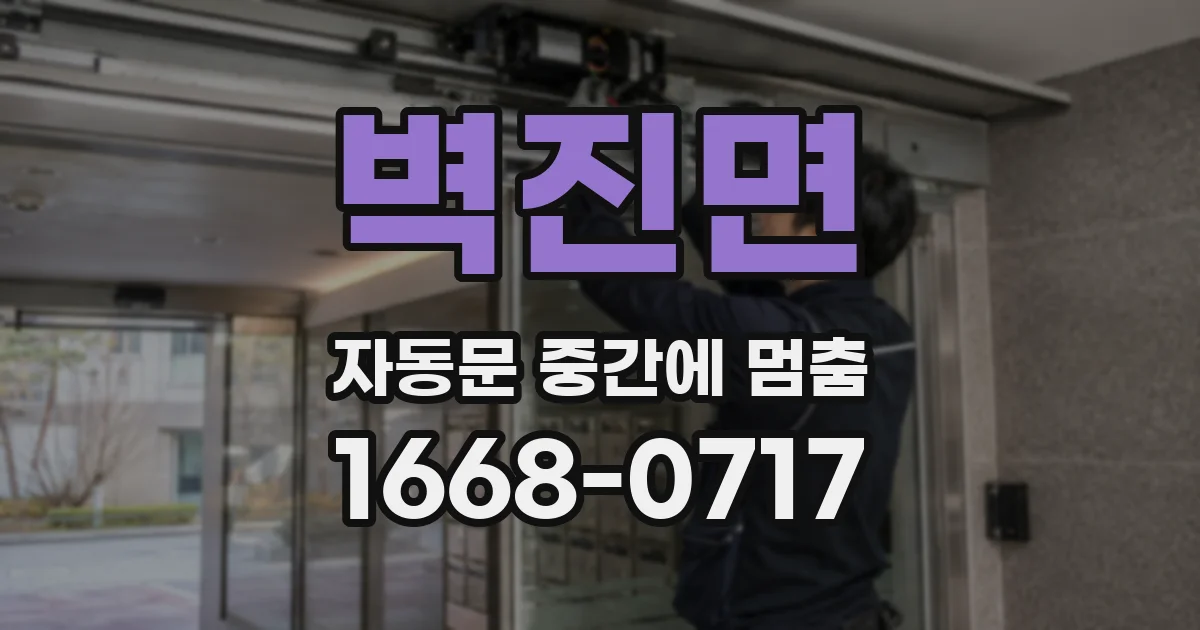 벽진면 자동문 중간에 멈춤