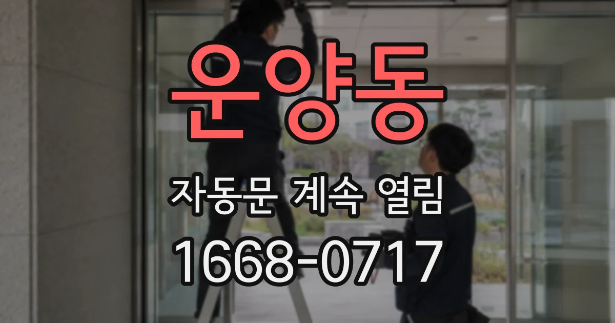 운양동 자동문 계속 열림