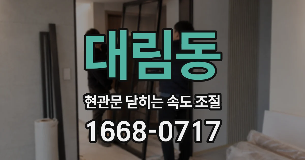대림동 현관문 닫히는 속도 조절