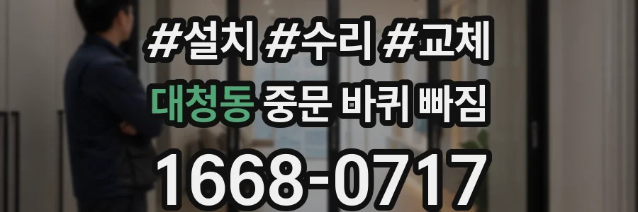 대청동 중문 바퀴 빠짐