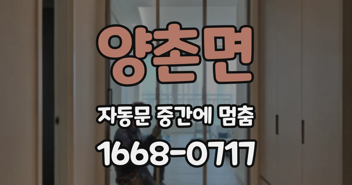 양촌면 자동문 중간에 멈춤