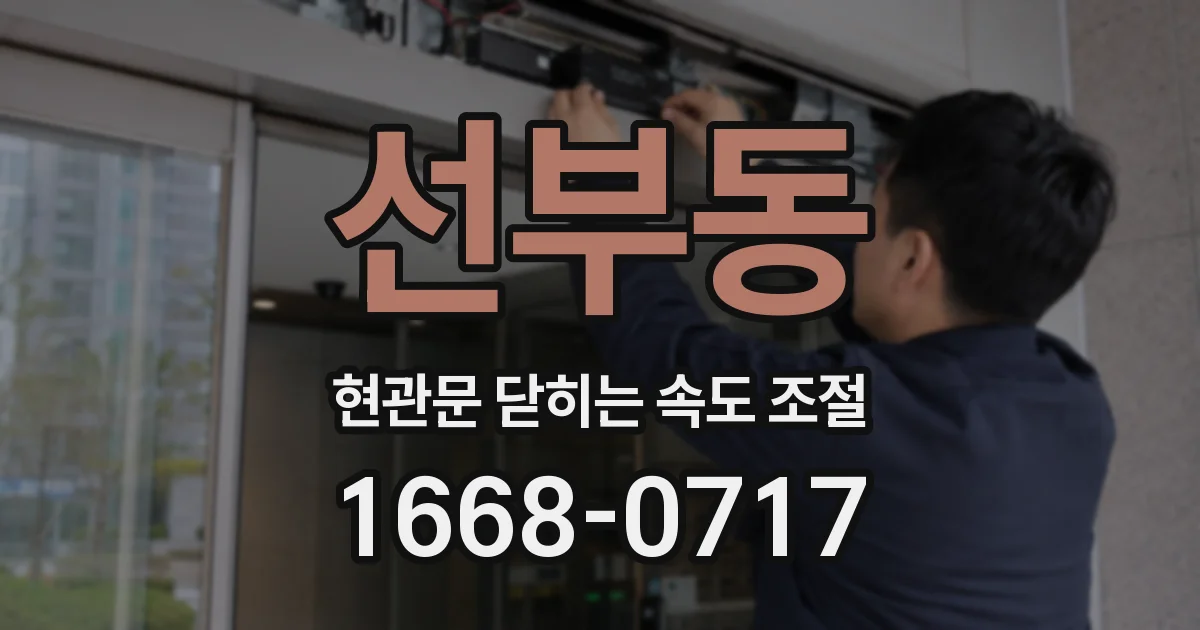 선부동 현관문 닫히는 속도 조절