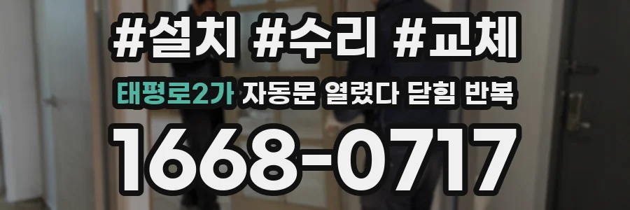 태평로2가 자동문 열렸다 닫힘 반복