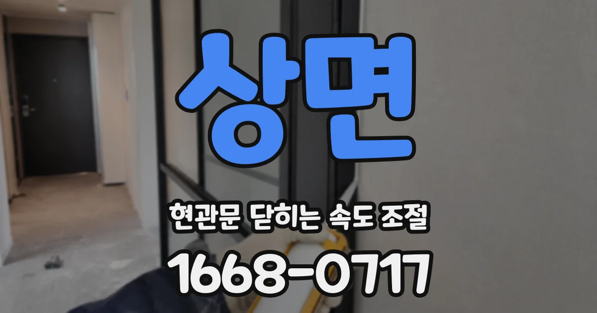 상면 현관문 닫히는 속도 조절