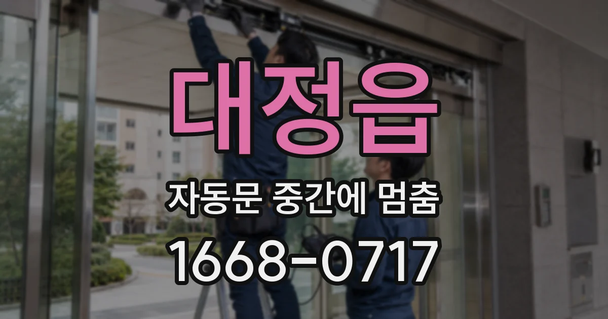 대정읍 자동문 중간에 멈춤