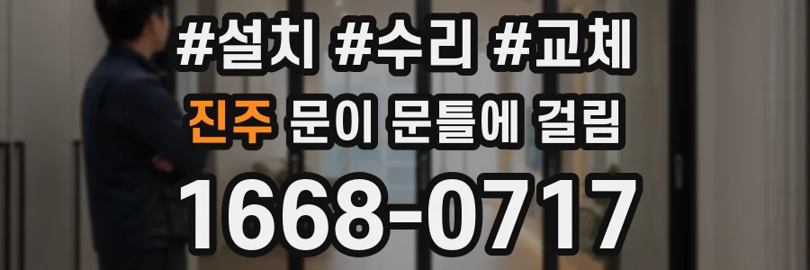 진주 문이 문틀에 걸림
