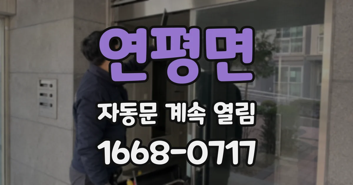 연평면 자동문 계속 열림