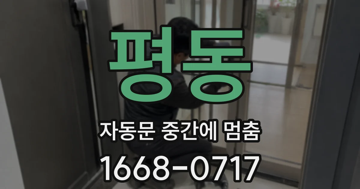 평동 자동문 중간에 멈춤