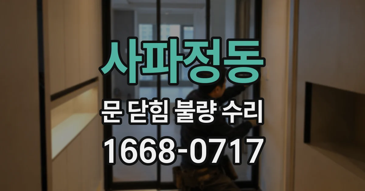 사파정동 문 닫힘 불량 수리