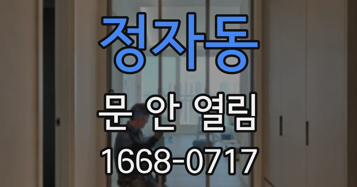 정자동 문 안 열림
