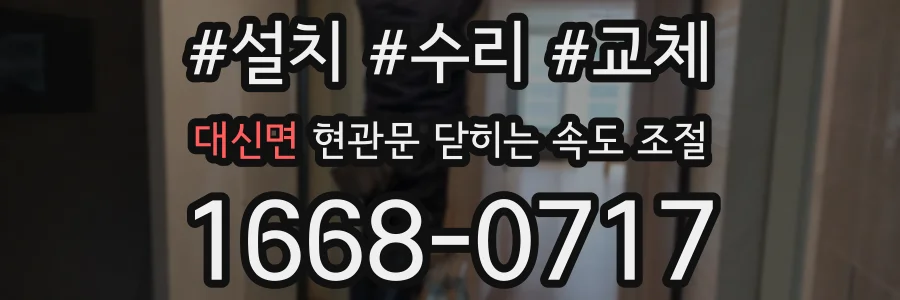 대신면 현관문 닫히는 속도 조절