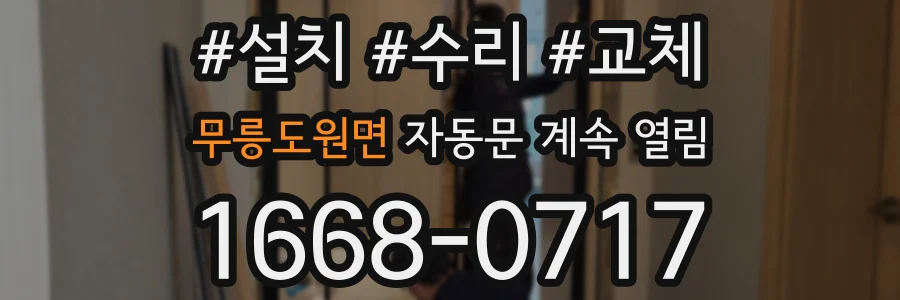 무릉도원면 자동문 계속 열림