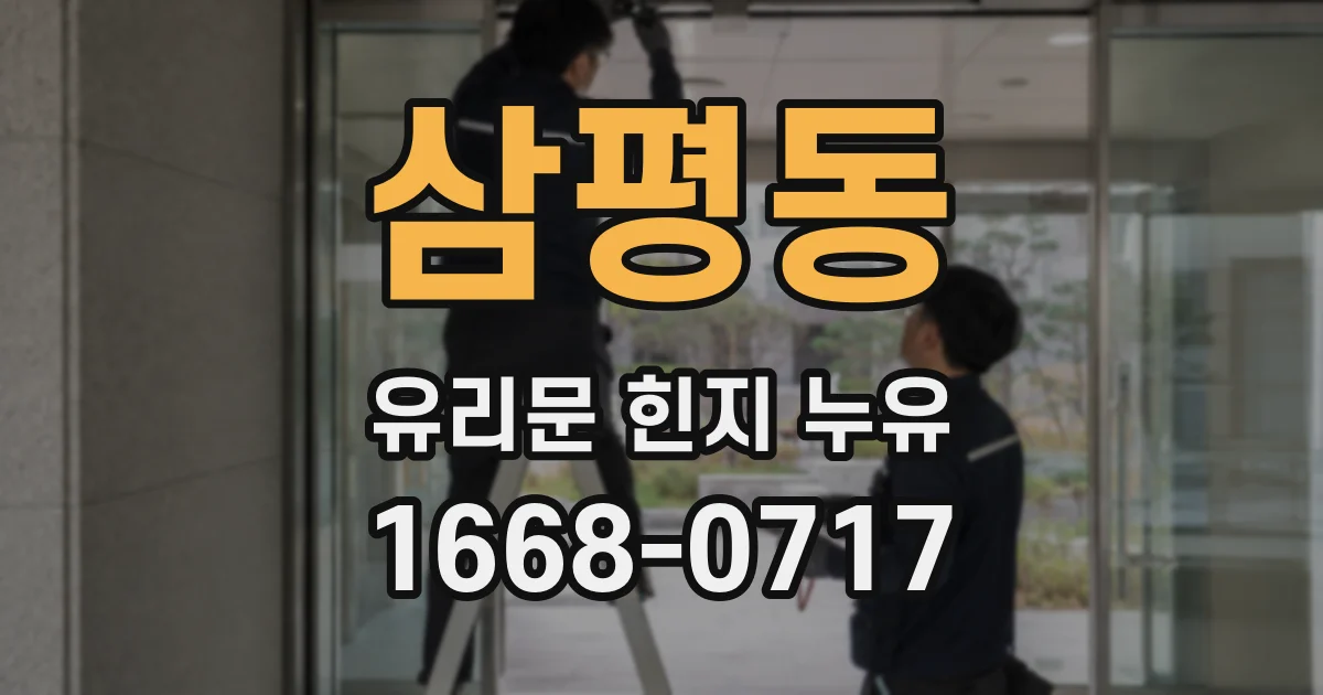 삼평동 유리문 힌지 누유