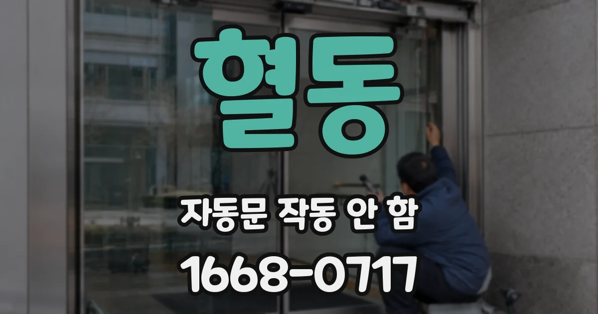 혈동 자동문 작동 안 함