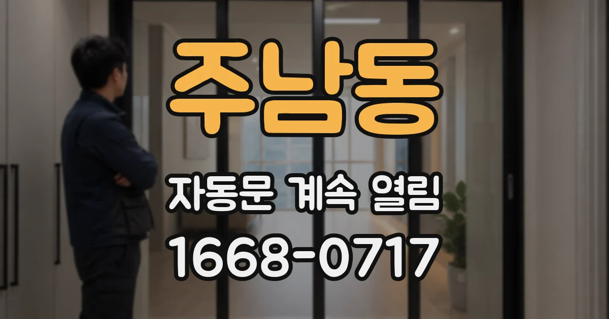 주남동 자동문 계속 열림