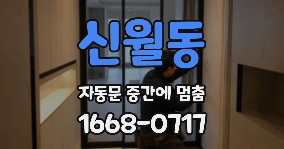 신월동 자동문 중간에 멈춤