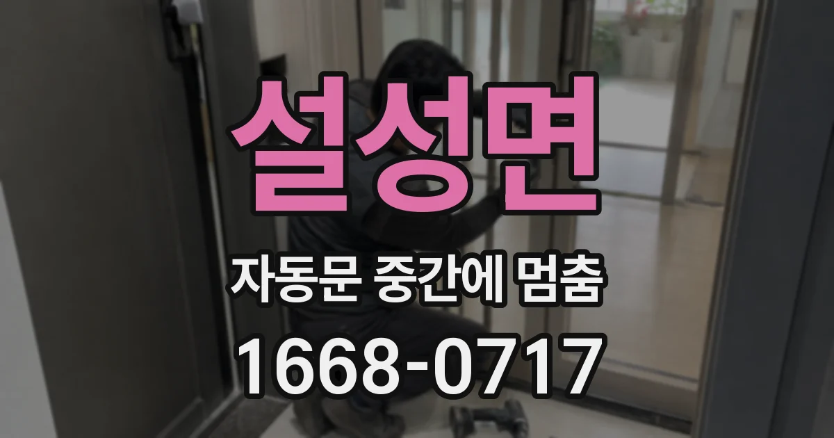 설성면 자동문 중간에 멈춤