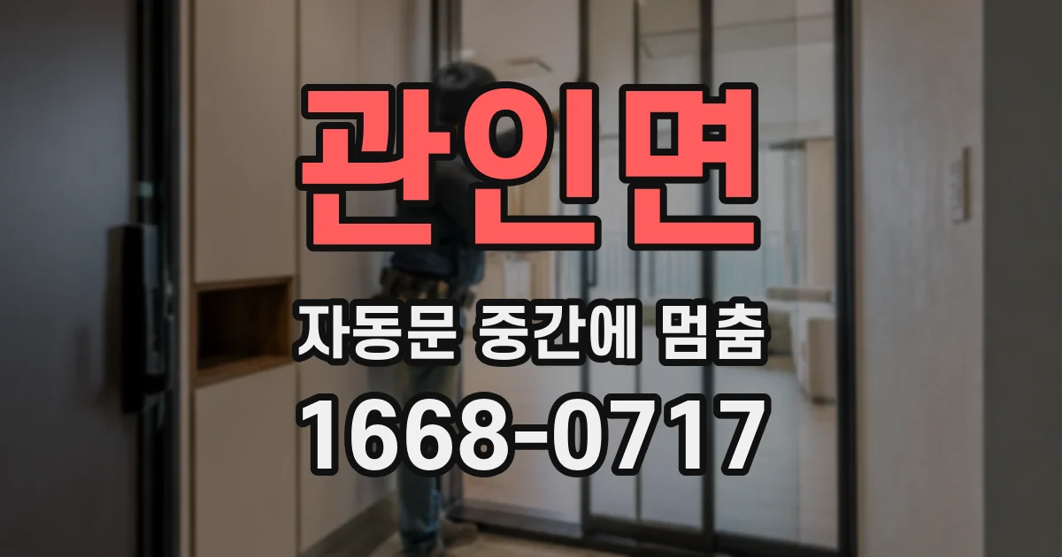 관인면 자동문 중간에 멈춤