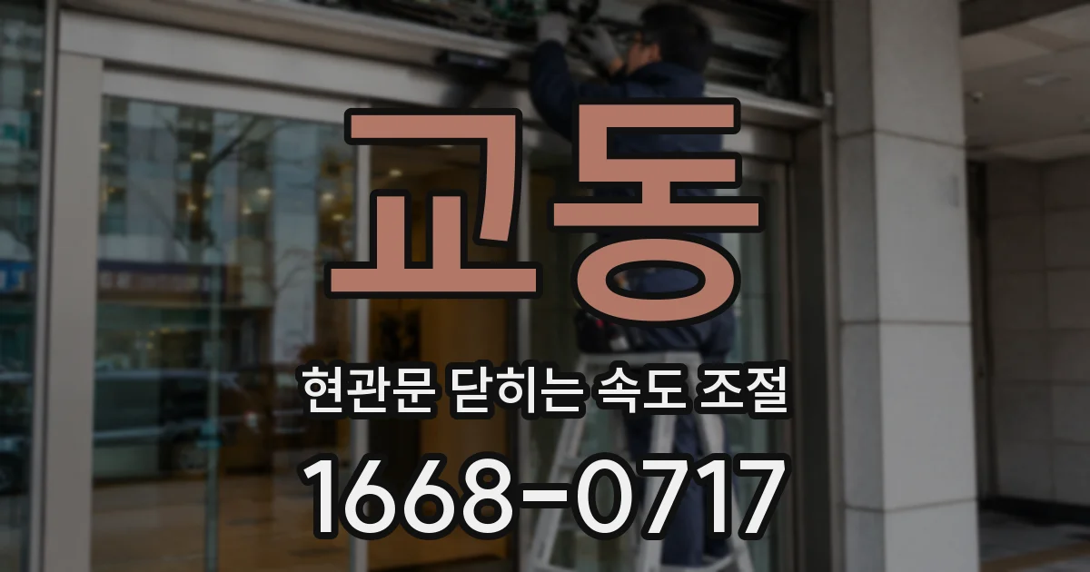 교동 현관문 닫히는 속도 조절