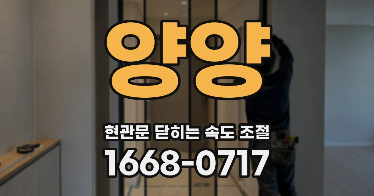 양양 현관문 닫히는 속도 조절