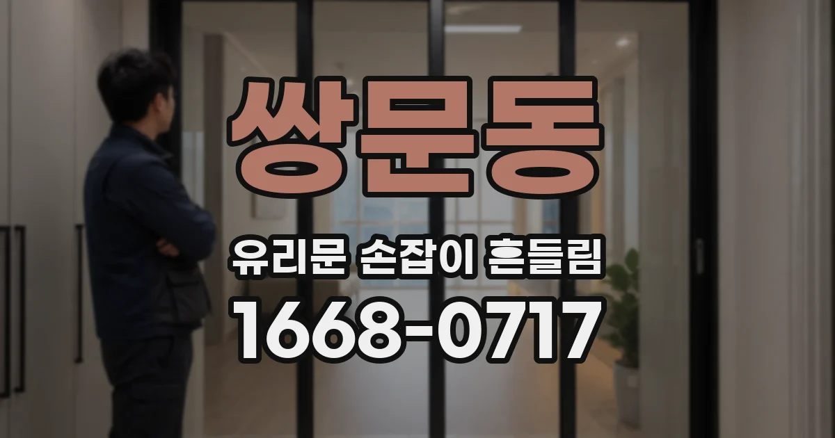 쌍문동 유리문 손잡이 흔들림