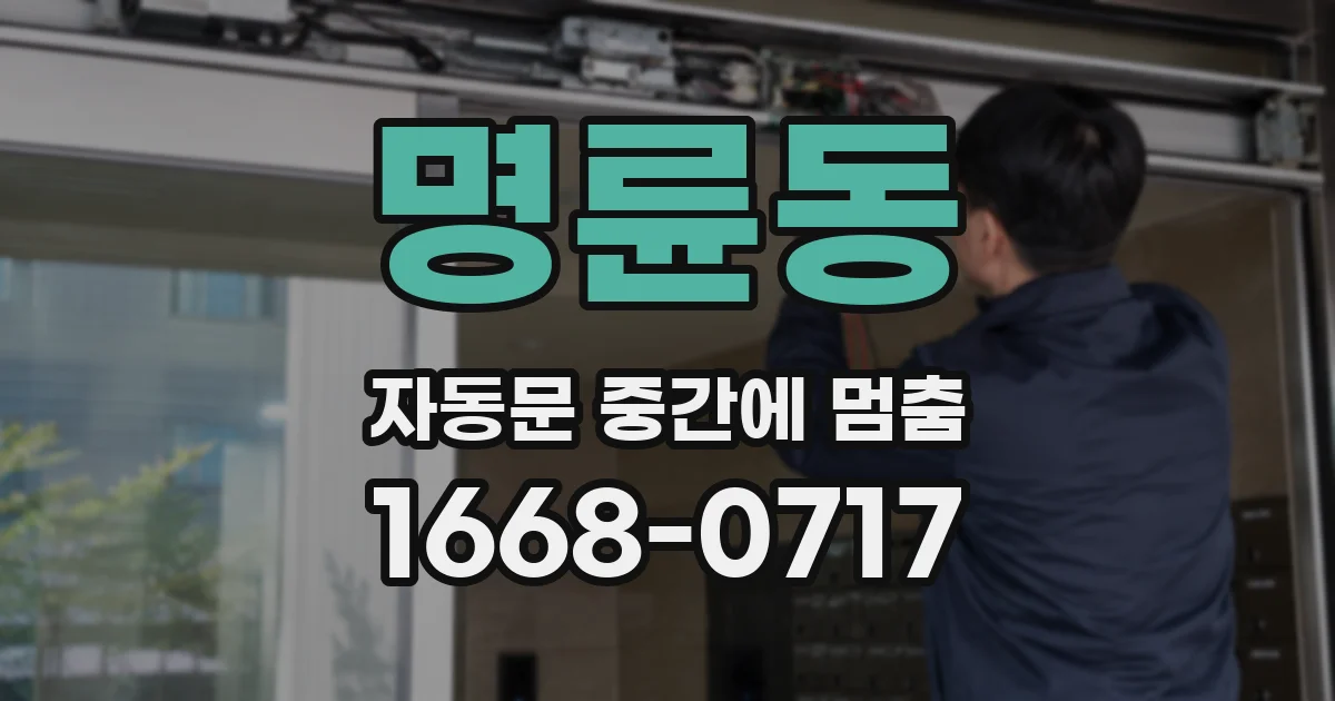 명륜동 자동문 중간에 멈춤