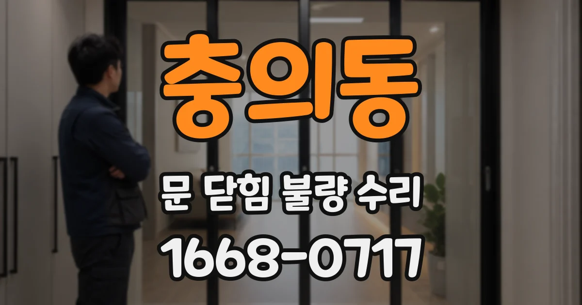 충의동 문 닫힘 불량 수리