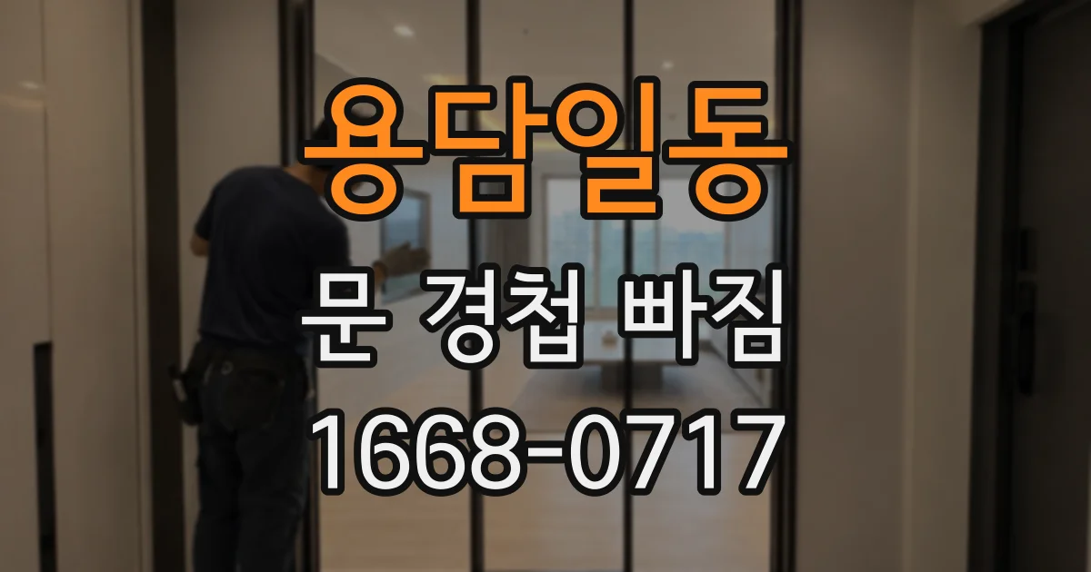 용담일동 문 경첩 빠짐